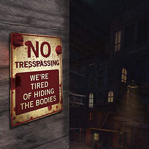  Orcbee  _No Trespassing Retro Metal Sign Flag Plaque Bar Club Cafe Garage Wall Decor Art (Coffee) - Thumbnail 3