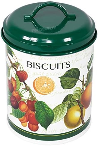 ORCHARD FRUITS - Traditional Vintage Retro BISCUIT Barrel / Tin / Kitchen Canister , Container, Storage Jar by FRUIT GARDEN
