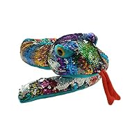 LMC Products Rainbow Flip Sequin Stuffed Snake - Reversible Sequin Pet Snake Stuffed Animal - Giant 60 inches Long