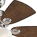 Hunter 34 inch Small Indoor Ceiling Fan with LED Light and Pull Chain - Standard Mount Ceiling Fan, 5 Blades, For Bedroom, Home Office, or Laundry Room, Quiet - Watson 52092, Brushed Nickel