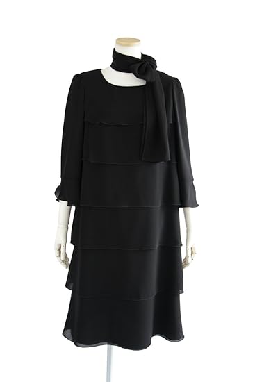 Amazon フォーマルワンピース ティアード ブラックフォーマル 9号 11