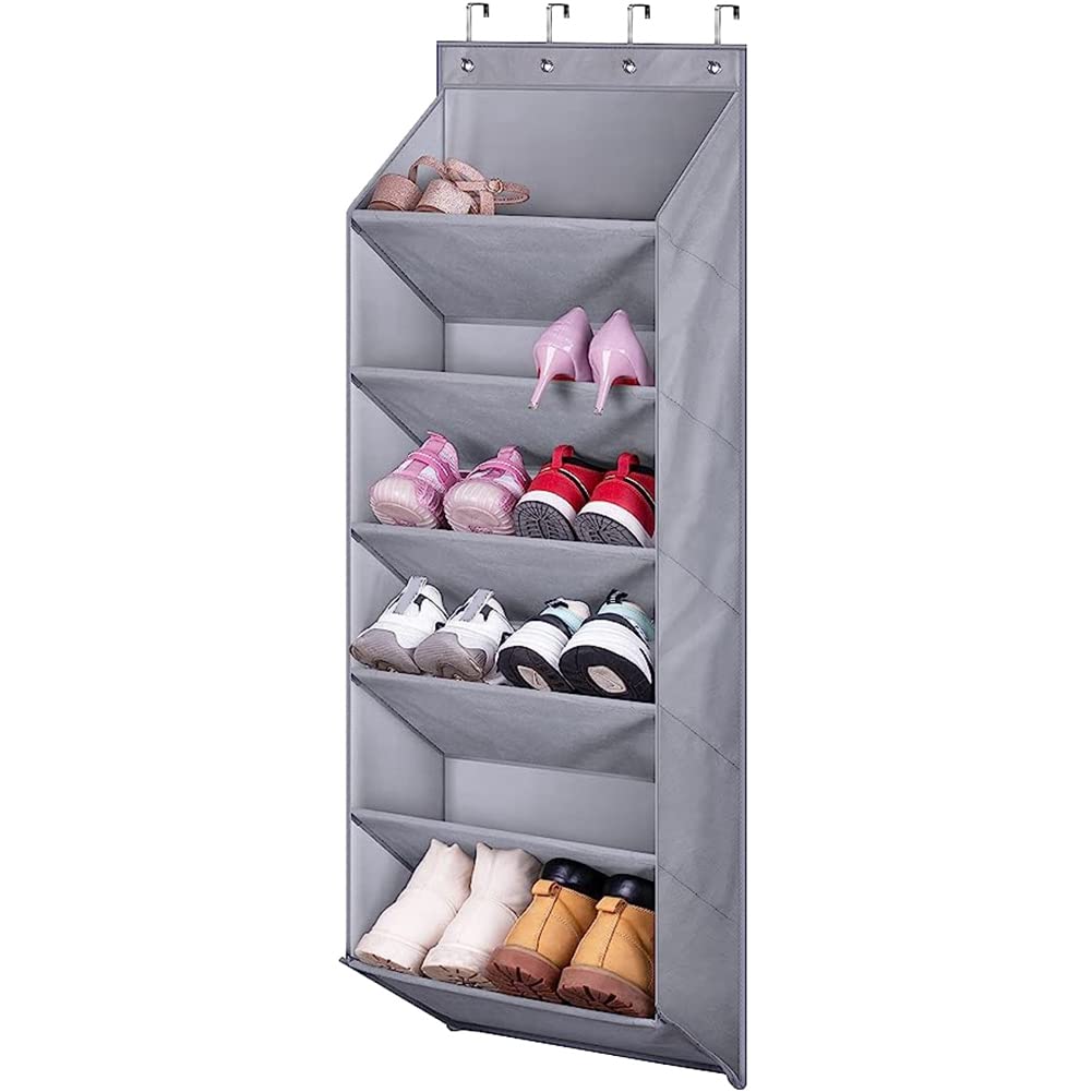 Barfeery Door Shoe Rack with Deep Pockets for 12 Pairs of Shoe Organizer for Closet and Dorm Narrow Door Shoe Storage