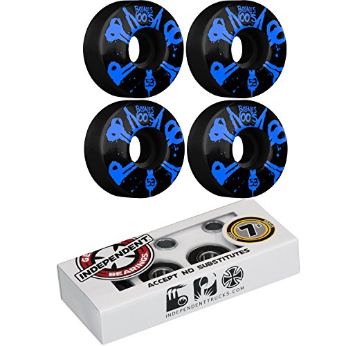 Bones Skateboard Wheels 100's 53mm Black with Independent AB