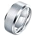 Heraculs 8mm Tungsten Carbide Matte Polished Finish Unisex Wedding Engagement Band Ring Sliver Size 6-14