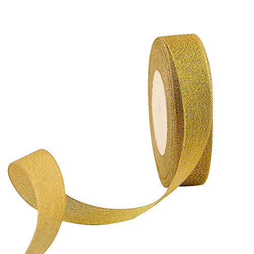 image for VATIN 2 Rolls Glitter Metallic Gold Ribbon 1