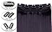 Charming Women Clip in Hair Extension 30 inch Long Dark Black Mix Dark Purple Straight Hairpiece One Piece Hair Wig 3/4 Half Full Head 8Pcs