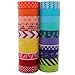 Wonderful Washi Japanese Decorative Paper Craft Tape - Bright Collection (Set of 20 Rolls) Extra Long (32 feet!)