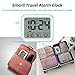KUCOOLE Small Digital Cordless Battery Operated Alarm Clock, Best Travel Alarm Clock with Indoor Thermometer and Hygrometer, Dual Smart Alarm Clock for Kids, Teens, Bedrooms, Kitchen, Office - Cyan