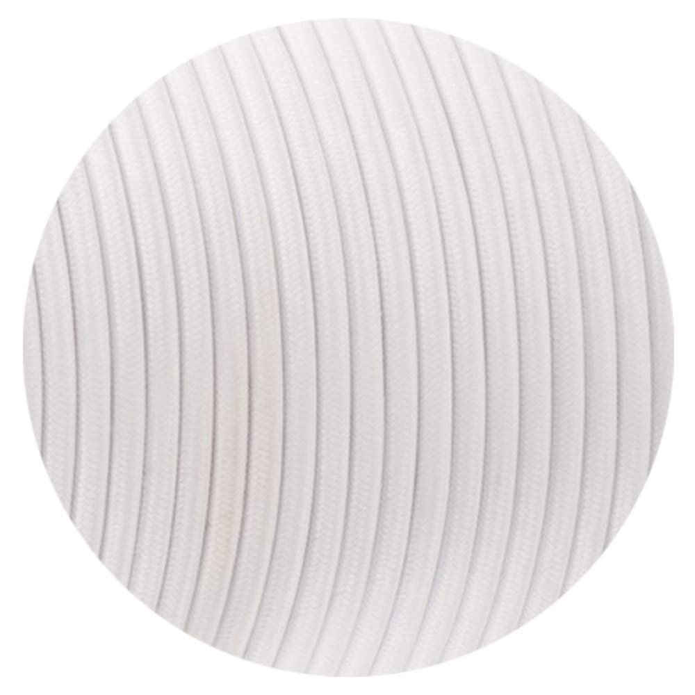 LEDSone Vintage Fabric 3 Core Round White 0.75mm Italian Braided Cable 5 Meters Electrical Flexible Lamp Cable Wire for pendant Lighting