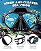 POPCHOSE Snorkel Set, Silicone Snorkeling mask Set for Adults and Youth, Foldable Snorkel Anti-Fog Anti-Leak Adjustable Diving Mask Gear Mesh Bag for Snorkeling, Diving, Swimming