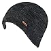 LETHMIK Unique Ribbed Knit Beanie Warm Thick Fleece Lined Hat Mens Winter Skull Cap Black