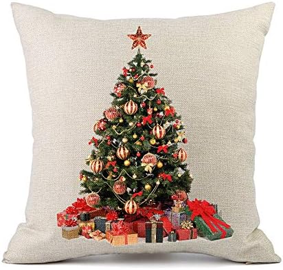 Moyun Christmas Tree Cushion Cover Throw Pillowcase for Xmas Gifts Home Decoration 18โ x 18โ