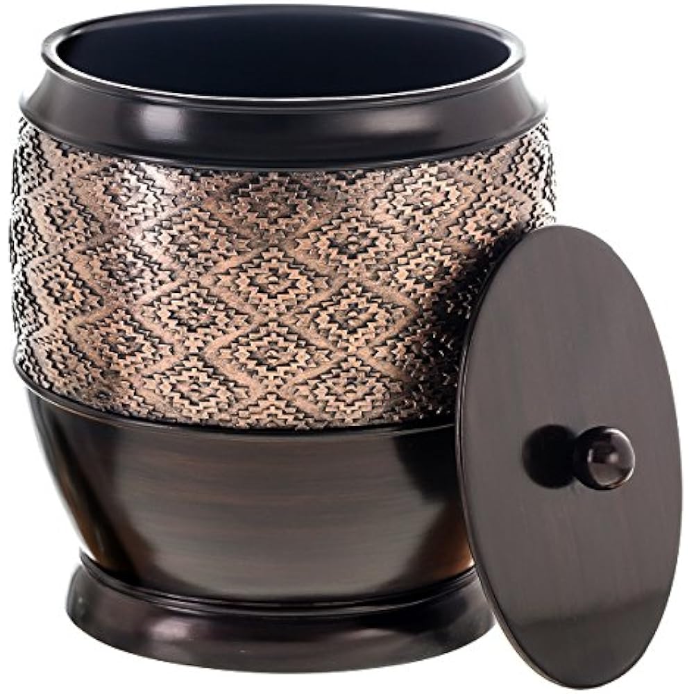 Dublin Small Trash Can With Lid Decorative Waste Basket, Durable