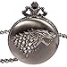 SIBOSUN Pocket Watch Steampunk Wolf Wolves Pattern Mens Chain Black Quartz Direwolf House Stark Game of Thrones