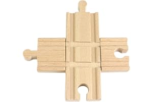 1PC Wooden Train Track, Rail Station Accessory Cross Tracks Toy Train Accessories Compatible with Major Brand for Kids