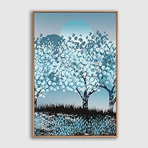 Framed Canvas Home Artwork Decoration Abstract Colorful Scenery Canvas Wall Art for Living Room, Bedroom - 16x24 inches
