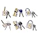 6 Pcs Practice Lock Set, Uolor Transparent Visible Cutaway Crystal Pin Tumbler Keyed Padlock, Lock Pick Training for Locksmith Beginner - Professional Locksmith Tools