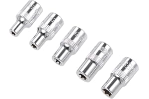 uxcell 1/4-Inch Drive External Torx Shallow Socket Set E4 E5 E6 E7 E8 Cr-V Steel 5 Pcs