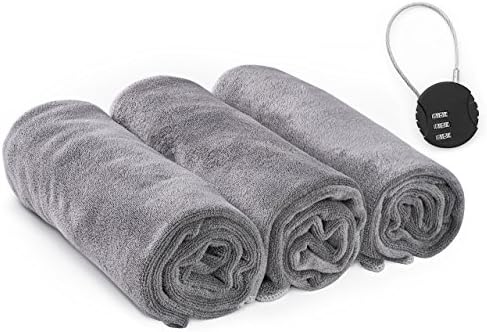 Copper State Fitness Workout Towels Gym Towels for Men & Women, 3-Pack (16"x32") - Sweat Towels for Gym, Free Gym Lock - Microfiber, Anti-Bacterial, Absorbent
