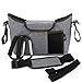OLIVIA & AIDEN Stroller Organizer Set - Universal Fit Durable Multi Pocket Stroller Bag, Padded Shoulder Strap, Stroller Safety Belt Wrist Strap, 2 Stroller Bag Hooks – Carriage Accessories Set