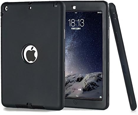Awinning iPad Air case,3in1 Hard PC and Silicone Soft High Impact Defender Hybrid Protective Case for iPad 5 (2013 Release) (Black)