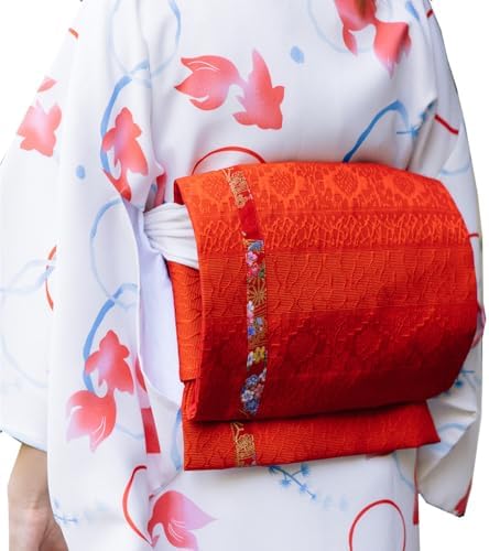 CAMDOM Japanese Kimono Pre Tied Big Flower Obi Belt Sash  display picture 3