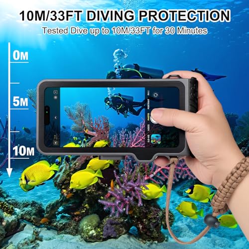 ZLiME Professional Diving Phone Case Pouch Waterproof Smartphone, IPX8 Waterproof Phone Pouch Underwater Protective Case for iPhone 16e 16 Pro Samsung S25 S24