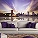Sunset Brooklyn Bridge Wall Mural Purple Sky Photo Wallpaper New York City Decor available in 8 Sizes Gigantic Digital