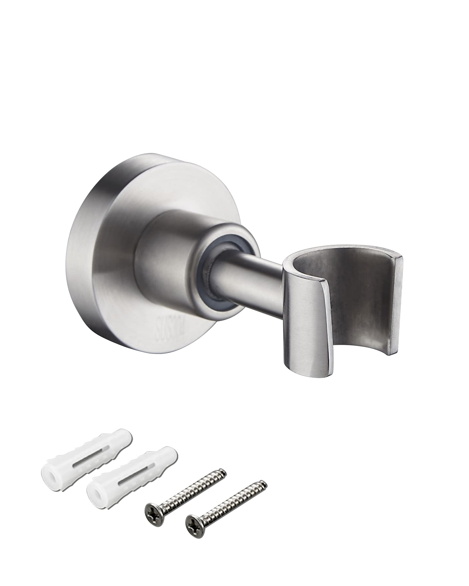 PHASAT Handheld Shower Head Holder Adjustable 304 Stainless Steel Handheld Shower Head Bracket Holder Wall Mount Shower Wand Holder Brushed Nickel A13120N