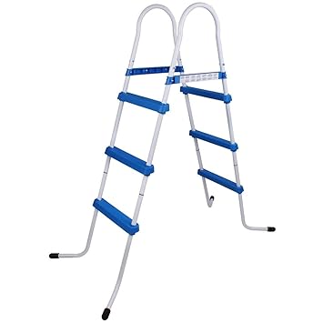 Blueborn Poolleiter PL109 Pooltreppe Schwimmbad-Leiter Pool Einstieg Leiter Treppe 109 cm Wandhöhe