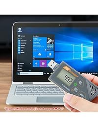 Registrador de datos de USB Digital Humedad Temperatura Presión Barométrica Gauge, Plug and Play, registrador de datos generar PDF & Excel, 6 idiomas, Pha, inHg, ?, ? y derecha)