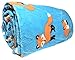 JustHome Fun Print Soft Cozy Lightweight 50 x 60 Fleece Throw Blanket (Turquoise with Orange Foxes)