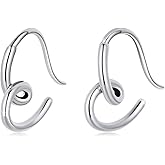 BISAER Gold Hoop Earrings for Women Large 14K White Gold Plated Huggie Earrings Cubic Zirconia Huggie Hoop Earring Cartilage Piercing Earrings Ear Cuff for Women