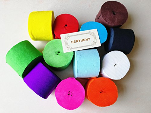 image for Deryunny 91.8ft Streamer Paper Decorations Crepe Paper for Birthday Pa