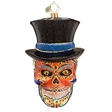 Christopher Radko Mr. Dead Skeleton Skull with Hat Glass Ornament - 1017401 - 4.5