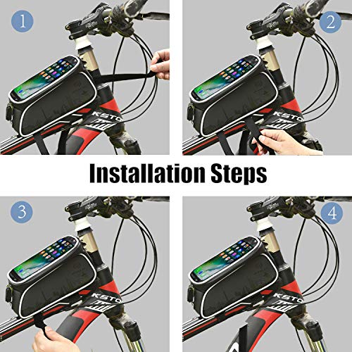 image for uniwood Bike Front Frame Bags Waterproof, Bicycle Handlebar Bag, Top T