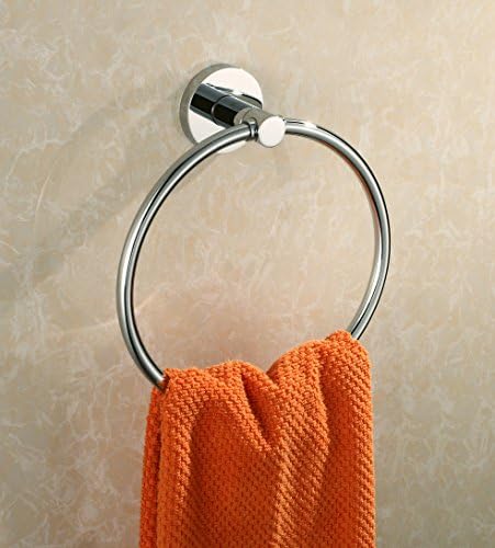 Wiibrook Brass with Lighting Chrome Finish Towel Ring Hand Towel Bar Wall Mount,TR9660
