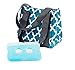 Fit & Fresh Venice Insulated Lunch Bag with Reusable Ice Pack (Teal Ikat Tile)