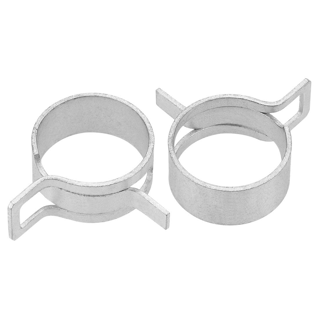 uxcell Spring Band Type Clamp 24mm Inner Dia Fit 25.5-27.5mm OD Hose Fuel Line Silicone Tube Clips Clamp Silver Manganese Steel 5Pcs