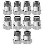 Hoypeyfiy 10 Pack O2 Oxygen sensor extender adapter extension spacer HHO O2 Bung Test Pipe M18X1.50