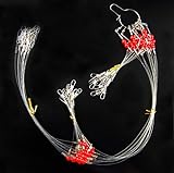 JSHANMEI 12pcs/lot Fishing Leaders Nylon Line Fishing Wire Rigs Leaders Trace Lures for Fishing Lure Spinner/Hook/Minnow/Poper/Crankbait/Metal Spoons/Hard lures. Complete with Swivel, Snap, Beads