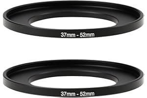 Briny River 2pcs Step Up Camera Filter Adapter Ring Aluminum Alloy 37mm to 52mm Thread 0.75mm Compatible with Filter Adapter 