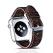 MacTop Watch Band for Apple Watch Series1 and Series 2 - 42mm Replacement Band with Secure Metal Clasp Buckle .(Dark brown)