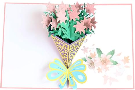 Biglietto Di Auguri Pop Up 3d Con Bouquet Di Fiori Biglietto Di Ringraziamento Per Compleanni Festa Della Mamma O Del Papa Biglietto Di Anniversario Biglietto Di Natale Amazon It Cancelleria E Prodotti Per Ufficio