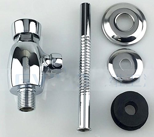 Brass Exposed Urinal Flush Valve - Button Type Manual Time-extended Shut-off Valve , Polished Chrome