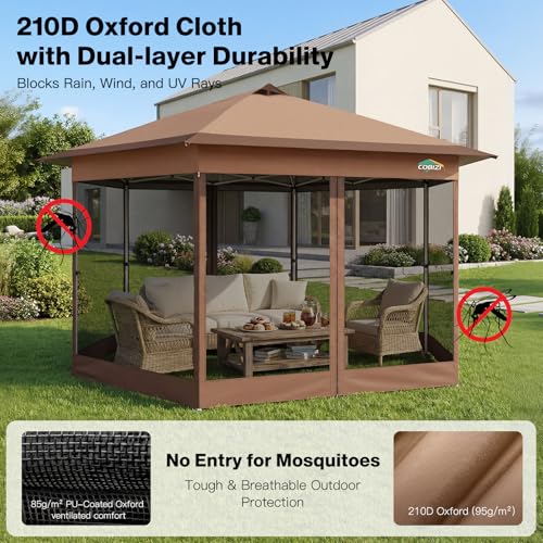 COBIZI 16x16 Pop-Up Gazebo Review: Hexagonal Canopy with Mosquito Netting image 20