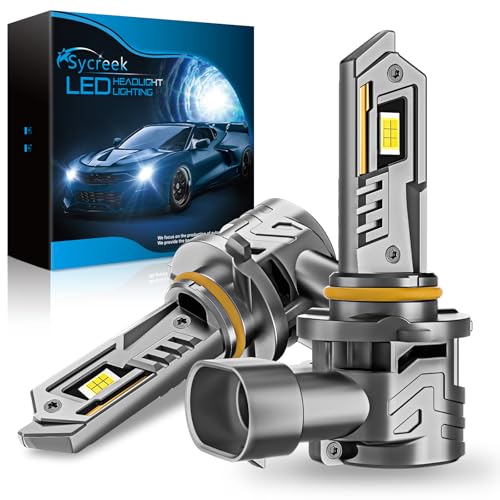 Sycreek HB3/9005 LED Bulbs 35000LM, 8X Brighter, 6500K Cool White, Focused Beam, Quiet Advanced Cooling, Plug-N-Play Installation, Pack of 2