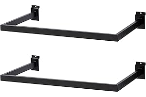 SINCHEEWAY Slatwall U-Shaped Rectangular Tubing Hangrail - 24"x12", Slatwall Accessories and Hangers for Retail Display and Home Garment Storage (2)