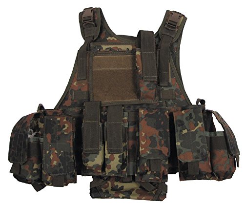 Weste, "Ranger" diverse Taschen, flecktarn, Modular System