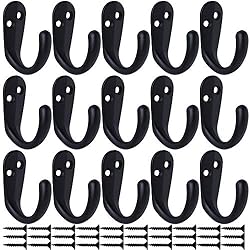 IBosins 15PCS Coat Hooks Wall Mounted Single Prong